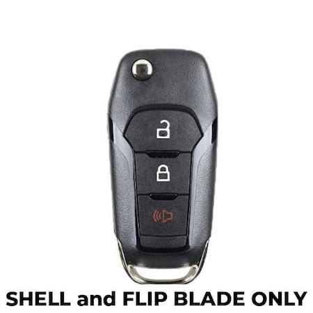 Keyless Factory KeylessFactory: 2014 - 2017 Ford F Series Flip Key SHELL 3B - for N5F-A08TAA FKS-FD-088